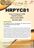 HRPYC81 Project 2 Assignment 3 &lpar;RESEARCH PROPOSAL ANSWERS&rpar; 2025