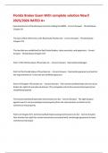 Florida Broker Exam With complete solution New&excl;&excl; 2025&sol;2026 RATED A&plus;