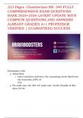323 Pages  &vert; Chamberlain NR  340  &vert; FULLY COMPREHENSIVE EXAM QUESTIONS BANK 2025&sol;2026 LATEST UPDATE WITH COMPETE QUESTIONS AND ANSWERS ALREADY GRADED A&plus;&vert; PROFESSOR VERIFIED &vert; GUARANTEED SUCCESS