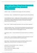 MFDEA Law Class Final Exam Questions With Guaranteed Pass Solutions 2025&lpar;Updated&rpar;&period;