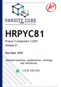 HRPYC81 Project 5 Assignment 19 &lpar;RESEARCH PROPOSAL&rpar; 2025 - DISTINCTION GUARANTEED 