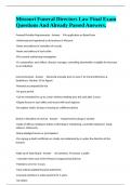 Missouri Funeral Directors Law Final Exam Questions And Already Passed Answers&period;