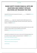 RANGE SAFETY COURSE EXAM ALL WITH 280 QUESTIONS AND CORRECT DETAILED SOLUTIONS JUST RELEASED THIS YEAR