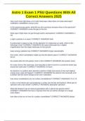 Astro 1 Exam 1 PSU Questions With All Correct Answers 2025