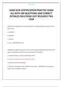ASHA SLPA CERTIFICATION PRACTICE EXAM ALL WITH 200 QUESTIONS AND CORRECT DETAILED SOLUTIONS JUST RELEASED THIS YEAR
