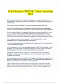  ACLS Exam A 2020 With Correct Solutions 2025