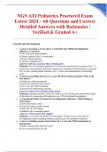 NGN ATI Pediatrics Proctored Exam Latest 2024 &ndash; 60 Questions and Correct Detailed Answers with Rationales &vert; Verified & Graded A&plus;