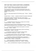 INFO 360 FINAL EXAM QUESTIONS & ANSWERS