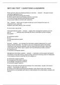 INFO 360 TEST 1 QUESTIONS & ANSWERS