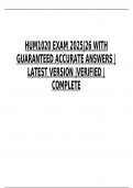 HUM1020 EXAM 2025&vert;26 WITH GUARANTEED ACCURATE ANSWERS &vert;LATEST VERSION &vert;VERIFIED &vert;COMPLETE