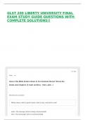 GLST 200 LIBERTY UNIVERSITY FINAL EXAM STUDY GUIDE QUESTIONS WITH COMPLETE SOLUTIONS&excl;&excl;