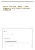 WEIGHT TRAINING 1 EXAM REVIEW QUESTIONS & ANSWERS RATED 100&percnt; CORRECT&excl;&excl;