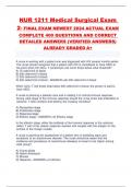 NUR 1211 Medical Surgical Exam 2- FINAL EXAM NEWEST 2024 ACTUAL EXAM COMPLETE 400 QUESTIONS AND CORRECT DETAILED ANSWERS &lpar;VERIFIED ANSWERS&rpar; ALREADY GRADED A&plus;