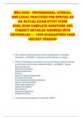 WGU D002 - Professional&comma; Ethical&comma;  and Legal Practices for Special Ed  OA ACTUAL EXAM STUDY GUIDE  2025&sol;2026 COMPLETE QUESTIONS AND  CORRECT DETAILED ANSWERS WITH  RATIONALES &vert;&vert; 100&percnt; GUARANTEED PASS  <RECENT VERSION> 