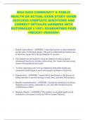 WGU D402 COMMUNITY & PUBLIC  HEALTH OA ACTUAL EXAM STUDY GUIDE  2025&sol;2026 COMPLETE QUESTIONS AND  CORRECT DETAILED ANSWERS WITH  RATIONALES &vert;&vert; 100&percnt; GUARANTEED PASS  <RECENT VERSION> 