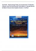 Test Bank - Meteorology Today&colon; An Introduction To Weather&comma; Climate&comma; And The Environment 13th Edition C&period; Donald Ahrens & Robert Henson latest Update Grade A&plus; Verified 