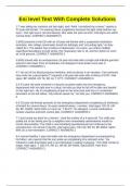 Esi level Test With Complete Solutions