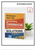 Solution and Answer Guide for Electrical Wiring Commercial &lpar;18th Edition&comma; 2024&rpar; by Simmons &ndash; Covers All 22 Chapters