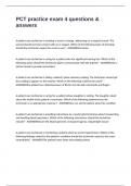 PCT practice exam 4 questions & answers