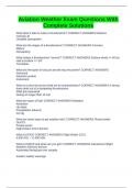 Aviation Weather Exam Questions With Complete Solutions