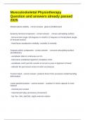 Musculoskeletal Physiotherapy Question and answers already passed 2025