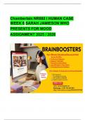 Chamberlain NR602 I HUMAN CASE WEEK 6 SARAH JAMIESON WHO  PRESENTS FOR MOOD  ASSIGNMENT 2025 &sol; 2026 