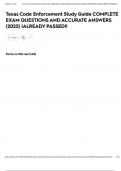 Texas Code Enforcement Study Guide COMPLETE EXAM QUESTIONS AND ACCURATE ANSWERS &lpar;2025&rpar; &vert;ALREADY PASSED&excl;&excl;