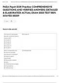 PAEA Psych EOR Practice COMPREHENSIVE QUESTIONS AND VERIFIED ANSWERS &lpar;DETAILED & ELABORATED&rpar; ACTUAL EXAM 2025 TEST 100&percnt; SOLVED 2025&excl;&excl;