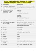 BIO 250 EXAM 1 MICROBIOLOGY WITH ALL CORRECT & VERIFIED ANSWERS&vert;ALREADY GRADED A&plus;&vert;&vert;JUST RELEASED 