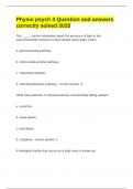 Physio psych 4 Question and answers correctly solved 2025