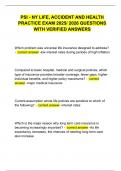 PSI - NY LIFE&comma; ACCIDENT AND HEALTH  PRACTICE EXAM 2025&sol; 2026 