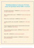 Texas Mold Remediation License Exam 2025&colon; 135 Solved Questions & Answers &lpar;TDLR&comma; TMARR&comma; EPA Guidelines&comma; Containment&rpar;