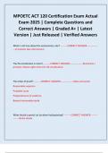 MPOETC ACT 120 Certification Exam Actual Exam 2025 &vert; Complete Questions and Correct Answers &vert; Graded A&plus; &vert; Latest Version &vert; Just Released &vert; Verified Answers
