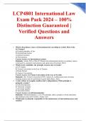 LCP4801 International Law Exam Pack 2024 &ndash; 100&percnt; Distinction Guaranteed &vert; Verified Questions and Answers