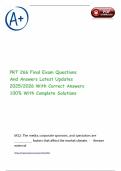 PRT 266 Final Exam Questions And Answers Latest Updates 2025&sol;2026 With Correct Answers 100&percnt; With Complete Solutions