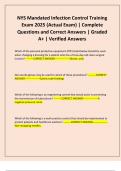 NYS Mandated Infection Control Training Exam 2025 &lpar;Actual Exam&rpar; &vert; Complete Questions and Correct Answers &vert; Graded A&plus; &vert; Verified Answers