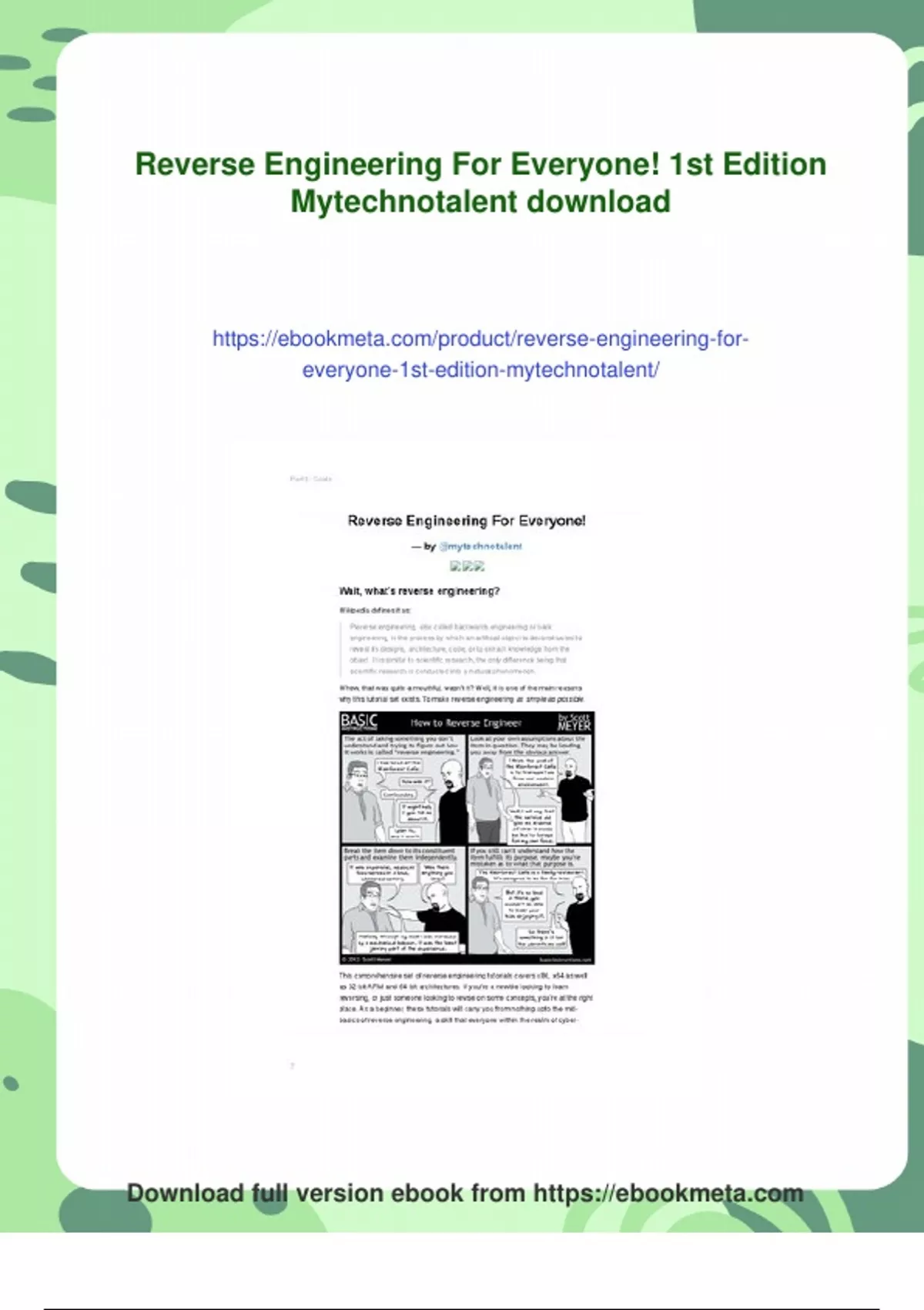 Summary Reverse Engineering For Everyone! 1st Edition Mytechnotalent ...