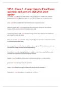 MNA - Exam 7 - Comprehensive Final Exam  questions and answers 2025&sol;2026 latest  update 