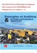 SOLUTION MANUAL FOR Principles of Auditing and Other Assurance Services 23rd Edition by Ray Whittington Kurt ALL Chapters &lpar;1 - 21&rpar;