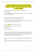 AG BIBLE KNOWLEDGE EXAM &vert; QUESTIONS WITH  CORRECT ANSWERS FOR GUARANTEED PASS&vert; RATED  A&plus;&vert; 2025 EDITION