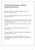 C12 Insurance on Property- Midterm Questions And Answers