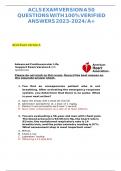 ACLS Exam Version A&lpar;Latest Version &rpar; 50 Questions and Answers&sol;&sol; Guaranteed A&plus;