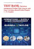 TEST BANK Operations management Creating Value Along the upply Chain&comma; 11th Edition &lpar;Russell&rpar;Verified Chapters 1 - 17&comma; Complete&period;pdf