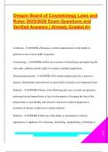 Oregon Board of Cosmetology Laws and  Rules 2025&sol;2026 Exam Questions and  Verified Answers &vert; Already Graded A&plus;
