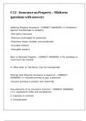 C12 - Insurance on Property &ndash; Midterm questions with answers