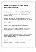 Property insurance C12 Midterm prep questions with answers