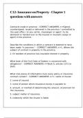 C12 Insurance on Property - Chapter 1 questions with answers