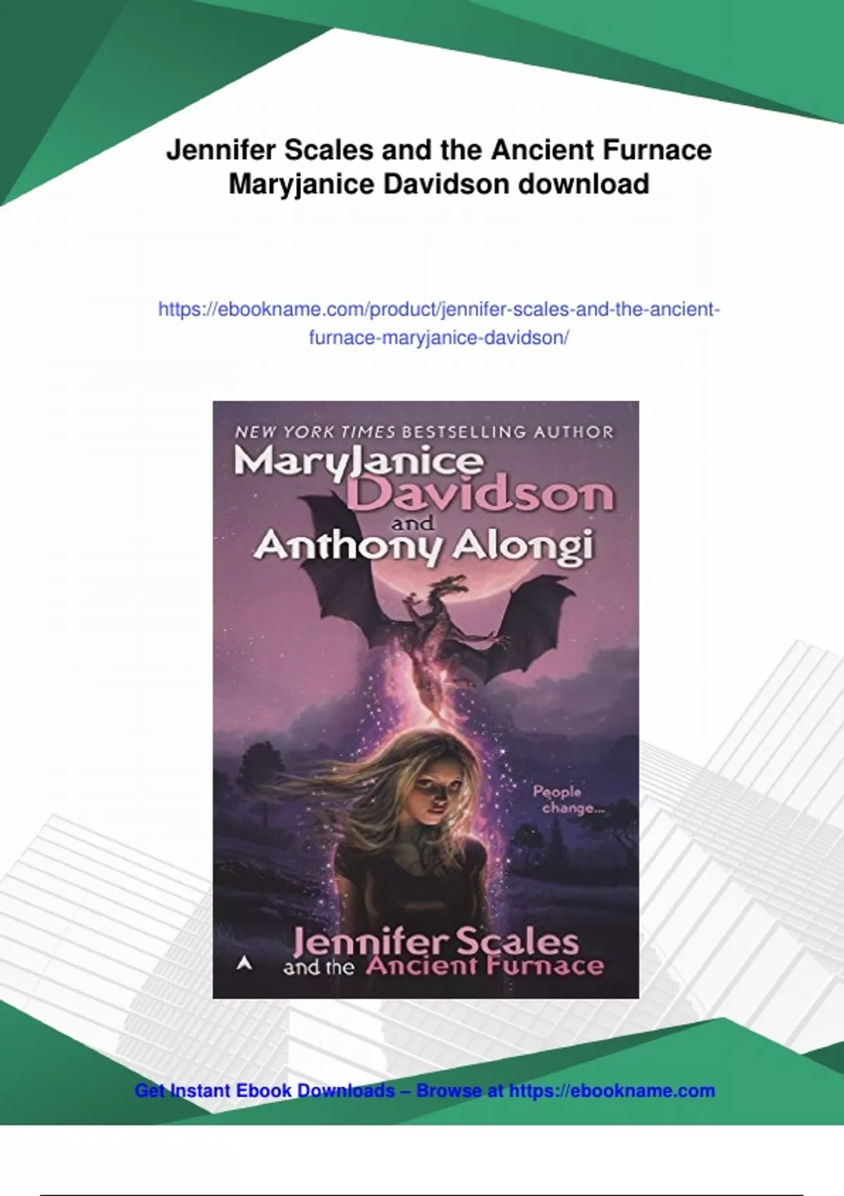 Summary Jennifer Scales and the Ancient Furnace Maryjanice Davidson - Digital Download ...