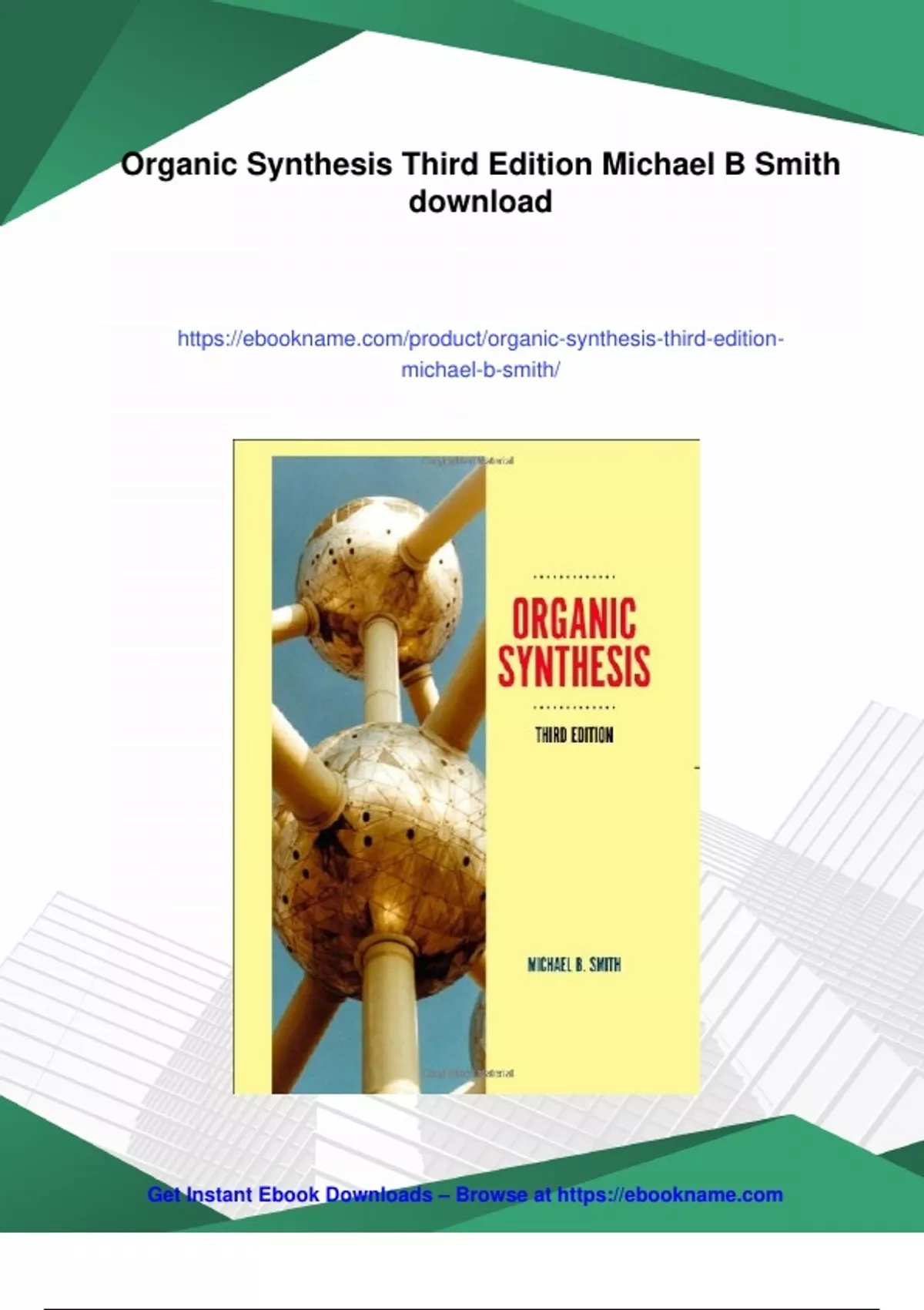Summary Organic Synthesis Third Edition Michael B Smith - Digital ...