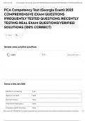 PCA Competency Test &lpar;Georgia Exam&rpar; 2025 COMPREHENSIVE EXAM QUESTIONS &vert;FREQUENTLY TESTED QUESTIONS &vert;RECENTLY TESTING REAL EXAM QUESTIONS&vert;VERIFIED SOLUTIONS &lpar;100&percnt; CORRECT&rpar;
